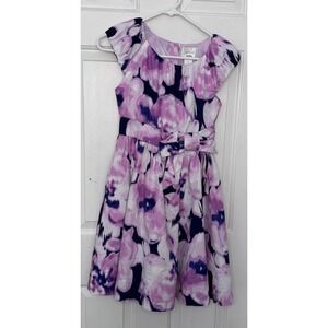 GYMBOREE Girls 12 EGG HUNT PURPLE FLORAL PRINTED EASTER Pastels DRESS